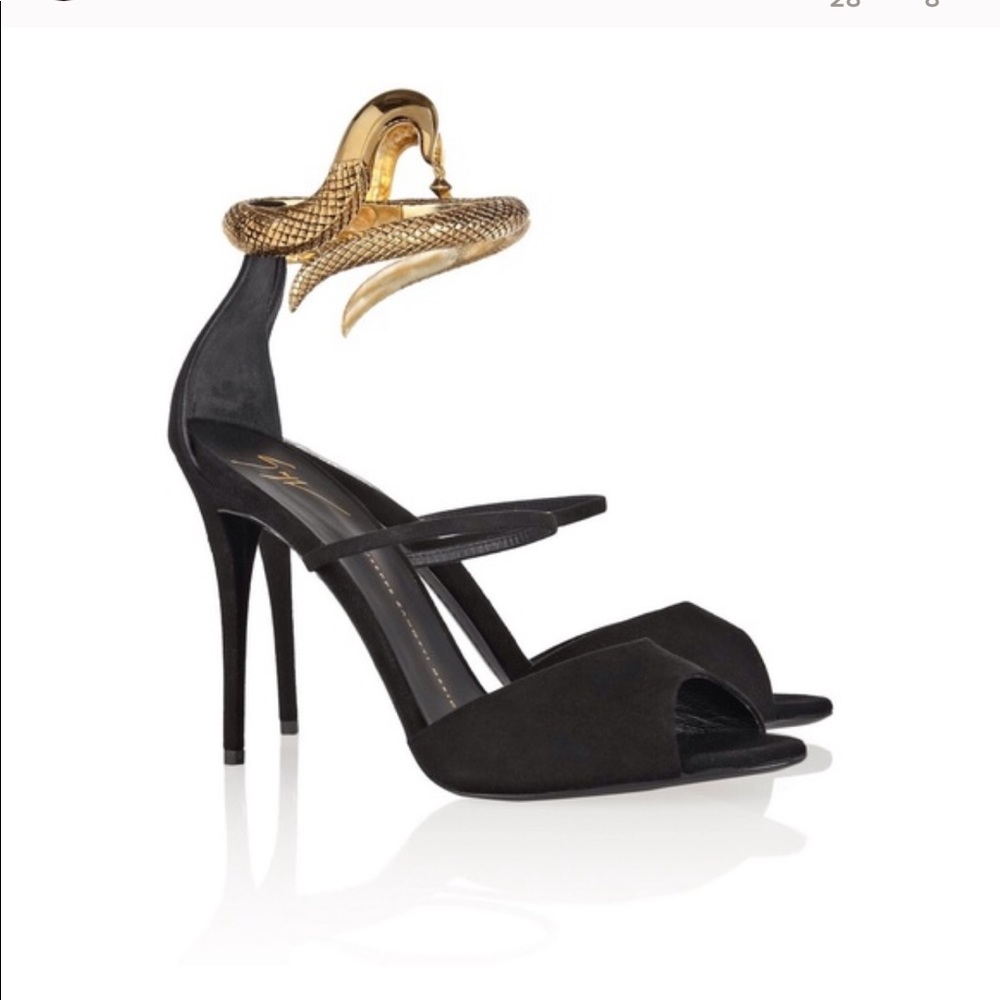 Giuseppe Zanotti black snake bracelet shoe
